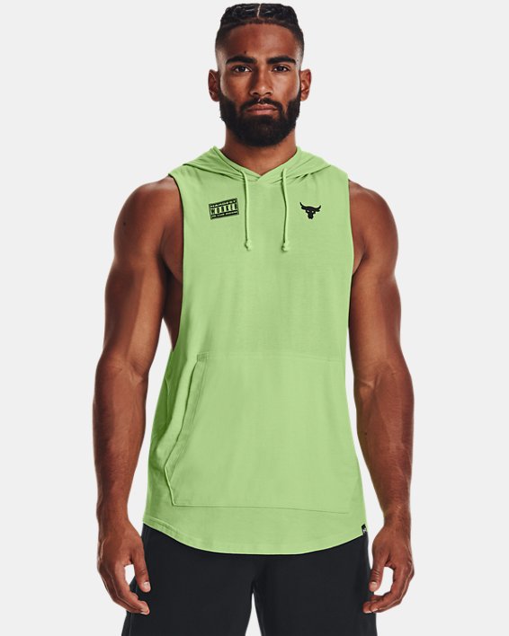 Men's Project Rock Show Your Work Sleeveless Hoodie in Green image number 0